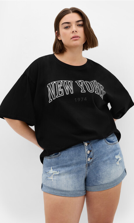 Denim Cuff Short - denim Plus Size