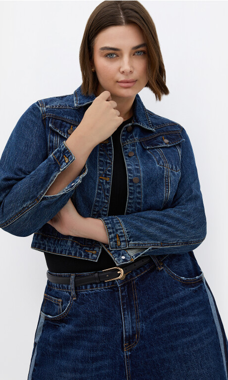 Plus Size Classic Denim Jacket - denim