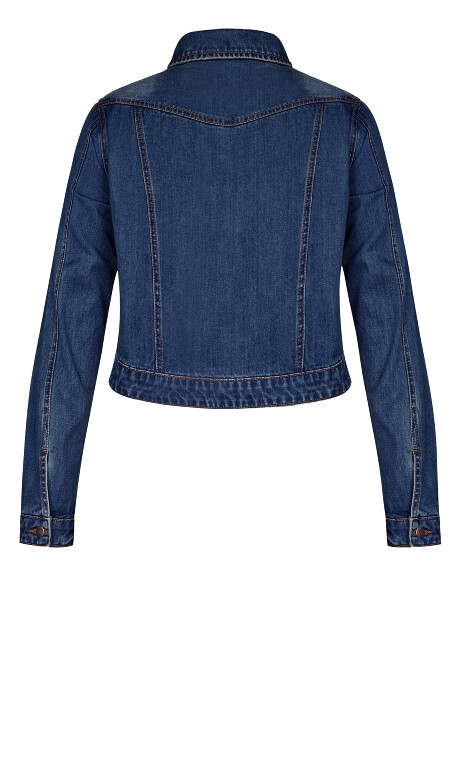 Plus Size Classic Denim Jacket - denim