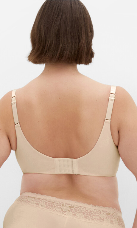 Plus Size Smooth & Chic Cotton T-Shirt Bra - latte