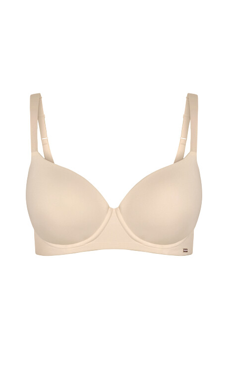 Plus Size Smooth & Chic Cotton T-Shirt Bra - latte