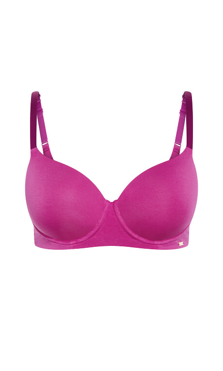 Smooth & Chic Cotton T-Shirt Bra - magenta Plus Size