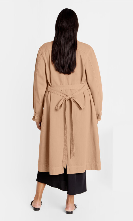 Laylo Trench Coat - caramel Plus Size