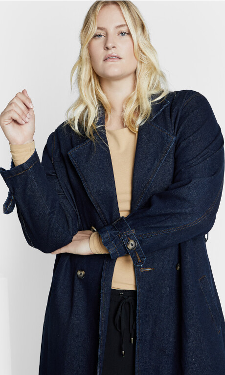 Laylo Trench Coat - dark denim Plus Size