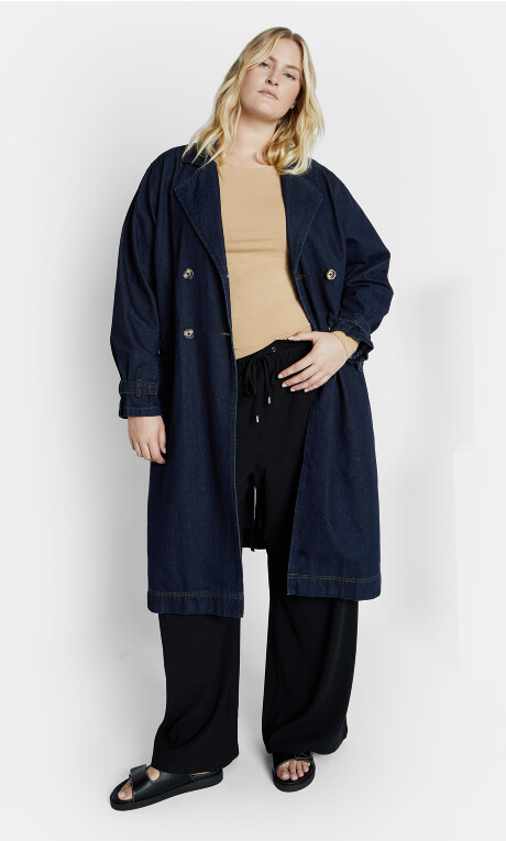 Laylo Trench Coat - dark denim Plus Size