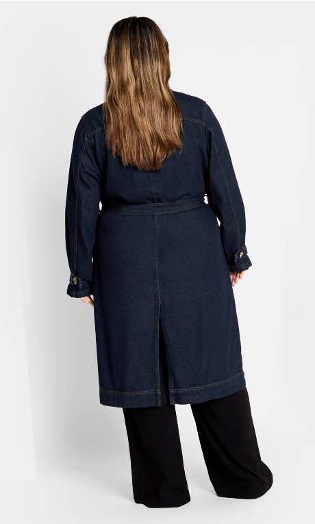 Laylo Trench Coat - dark denim Plus Size