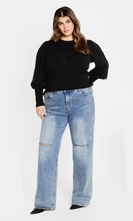 Plus Size Jojo Rib Jumper - black