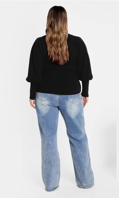 Plus Size Jojo Rib Jumper - black