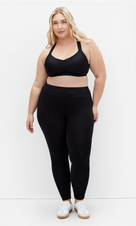 Shapely Wireless Sport Bra - black Plus Size