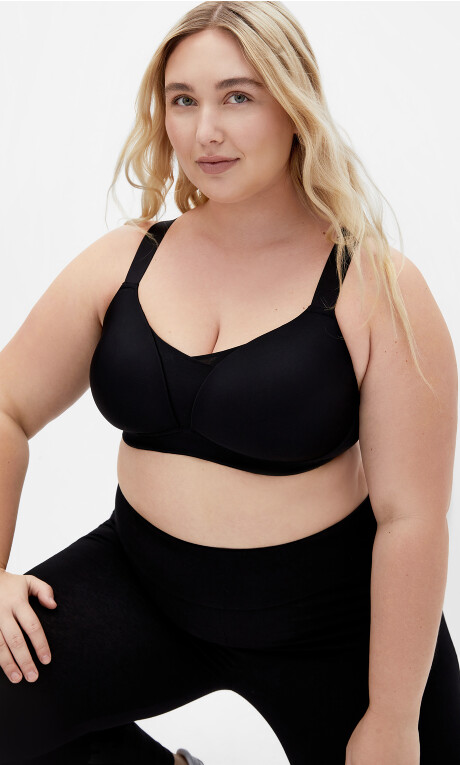 Shapely Wireless Sport Bra - black Plus Size