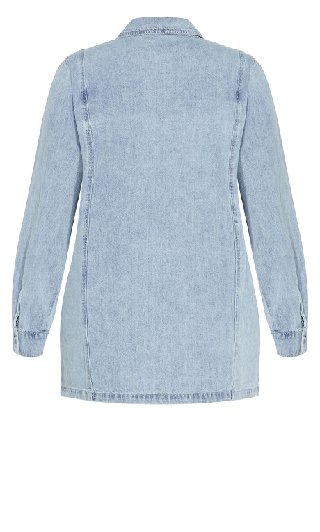 Plus Size Liv Denim Shirt - mid denim