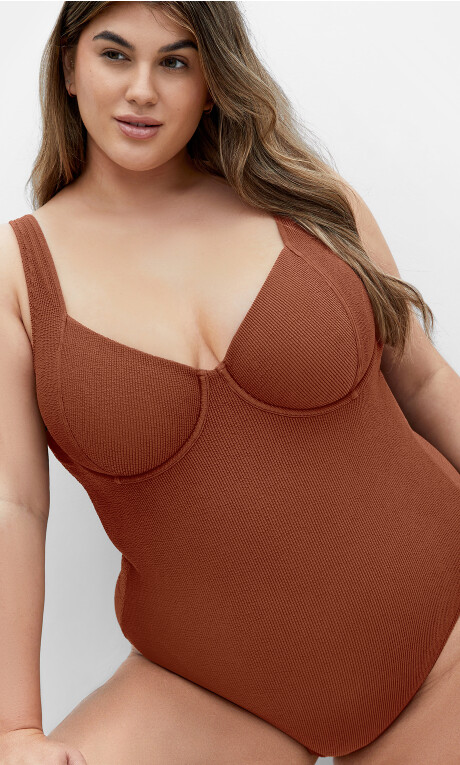 Corfu Underwire 1 Piece - cinnamon Plus Size