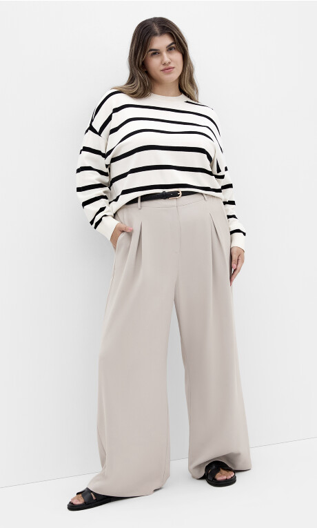 UPDATED Plus Size Kenia Stripe Jumper - ivory