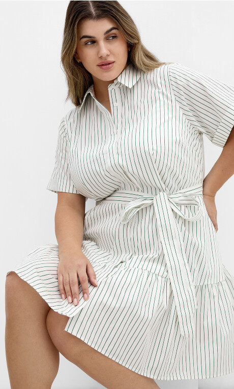 Plus Size Claire Mini Cotton Shirt Dress - ivory (UPDATED)