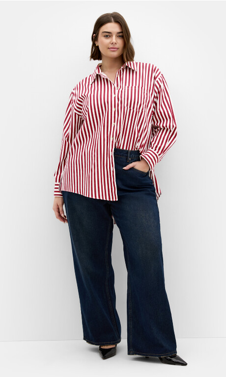Plus Size Shirt Lilia Stripe - Cherry Stripe (UPDATED)