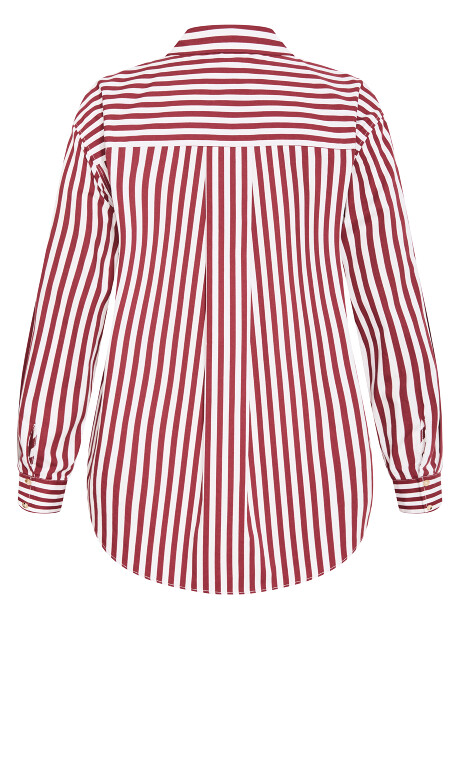 Plus Size Shirt Lilia Stripe - Cherry Stripe (UPDATED)