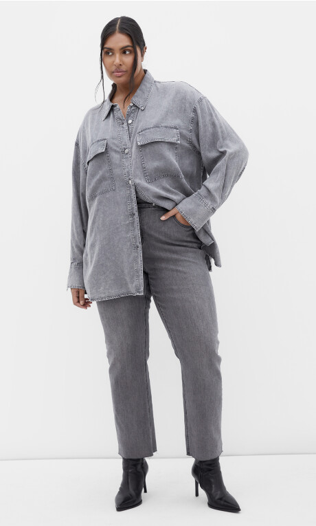 Plus Size Asha Lily Crop Jean - Grey Wash
