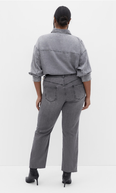 Plus Size Asha Lily Crop Jean - Grey Wash