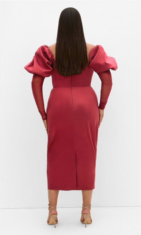 Plus Size Valentine Off Shoulder Dress - crimson