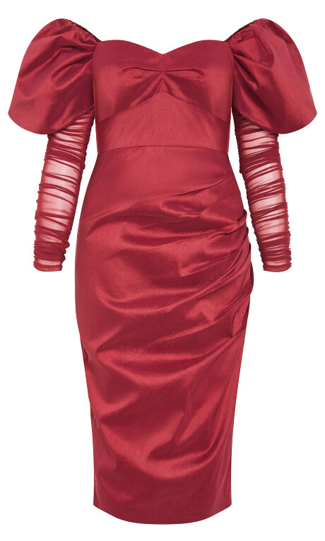 Plus Size Valentine Off Shoulder Dress - crimson