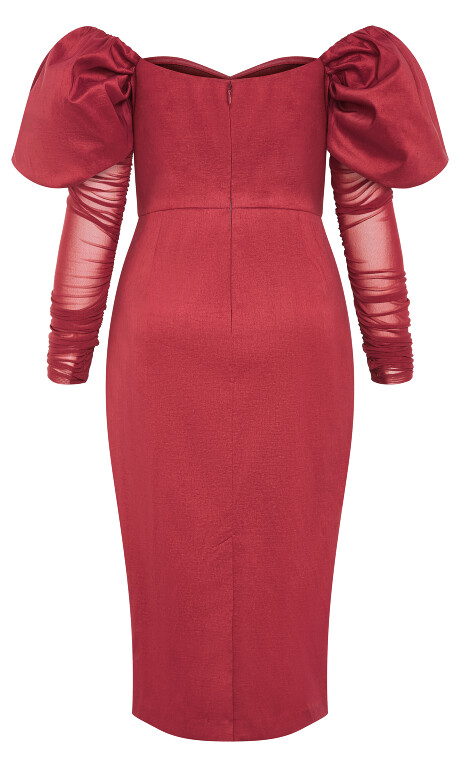 Plus Size Valentine Off Shoulder Dress - crimson