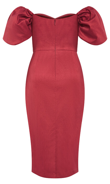 Plus Size Valentine Off Shoulder Dress - crimson
