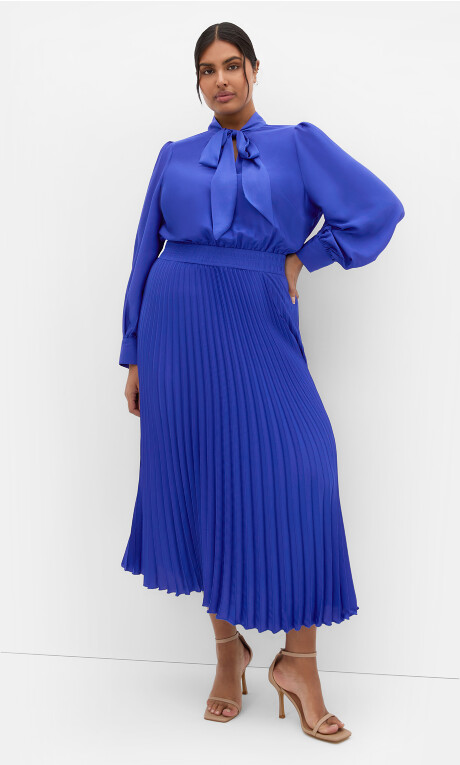 Marily Pleat Midi Dress - sapphire Plus Size