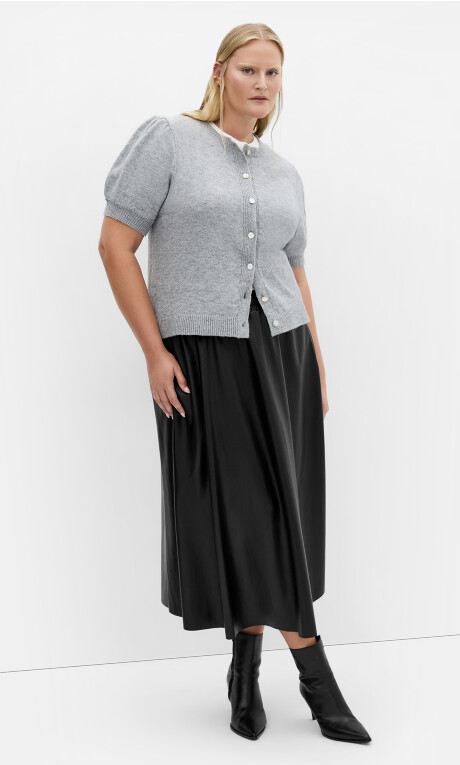 Plus Size Sarah Faux Leather Skirt - black