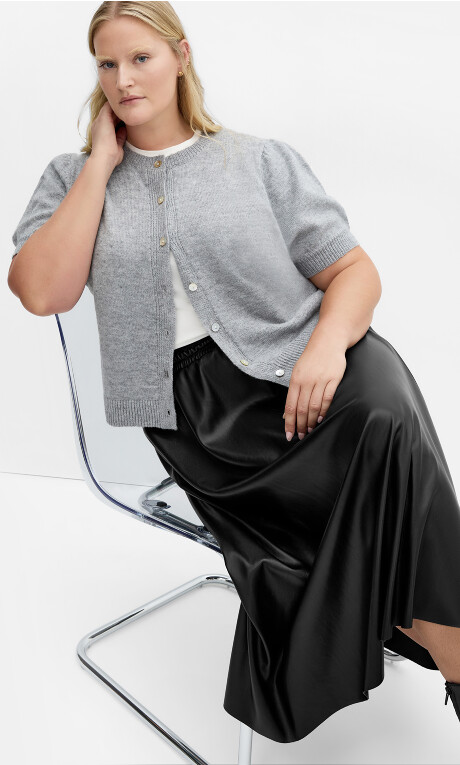 Sarah Faux Leather Skirt - black Plus Size