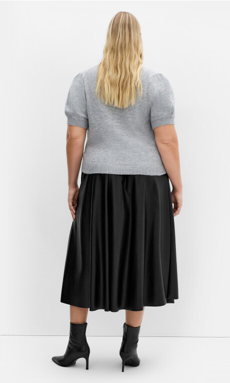 Plus Size Sarah Faux Leather Skirt - black