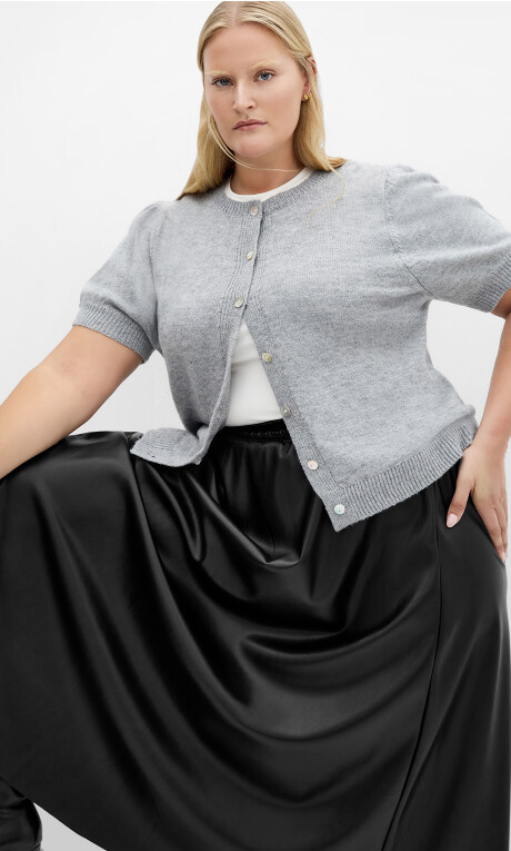 Plus Size Sarah Faux Leather Skirt - black