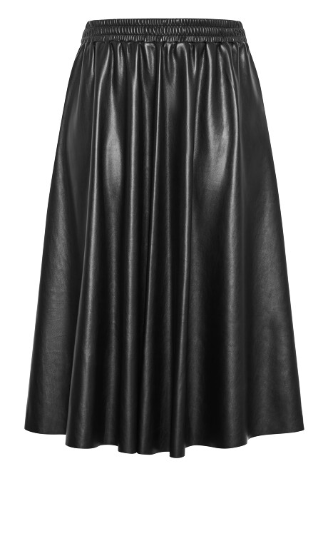 Plus Size Sarah Faux Leather Skirt - black