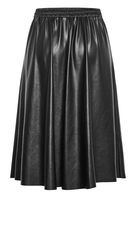 Plus Size Sarah Faux Leather Skirt - black