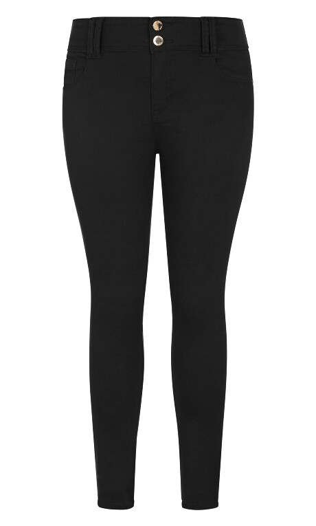 Plus Size Asha Fit Skinny Short Jean - black