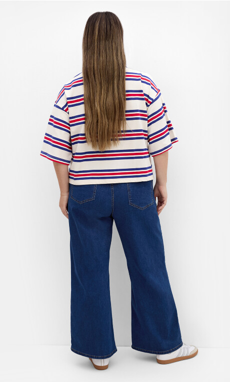 Plus Size Tee Rugby Oversized - Navy/Red Stripe (UPDATED)