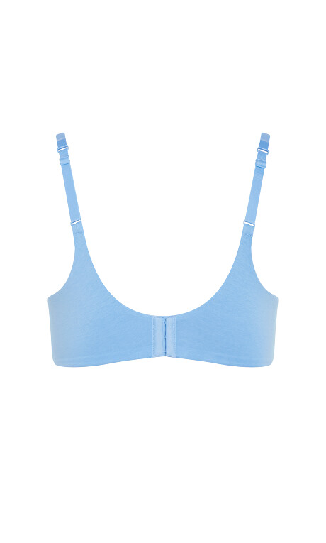 Smooth & Chic Cotton T-shirt Bra - blue topaz Plus Size