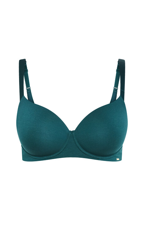 Plus Size Smooth & Chic Cotton T-Shirt Bra - teal