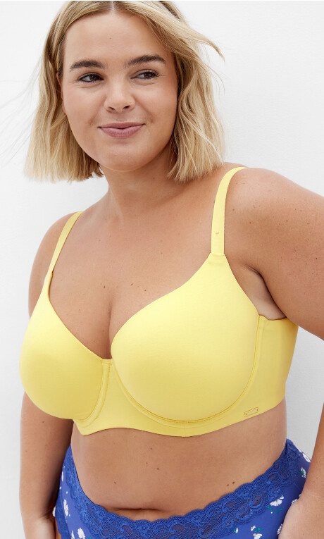 Plus Size Smooth & Chic Cotton T-Shirt Bra - Lemonade