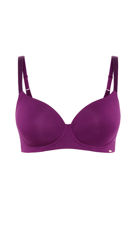 Plus Size Smooth & Chic Cotton T-Shirt Bra - Purple Iris