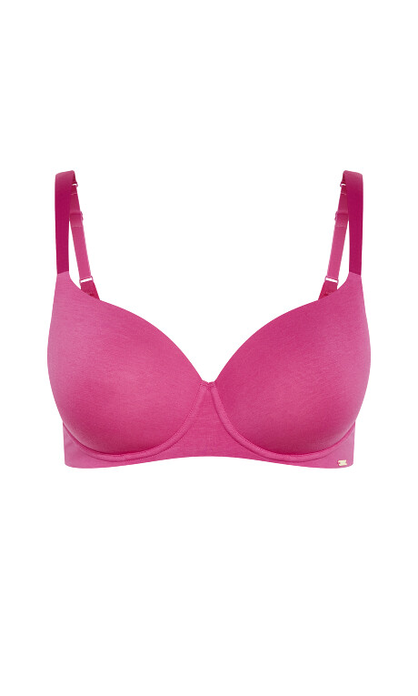 Smooth & Chic Cotton T-Shirt Bra - raspberry Plus Size