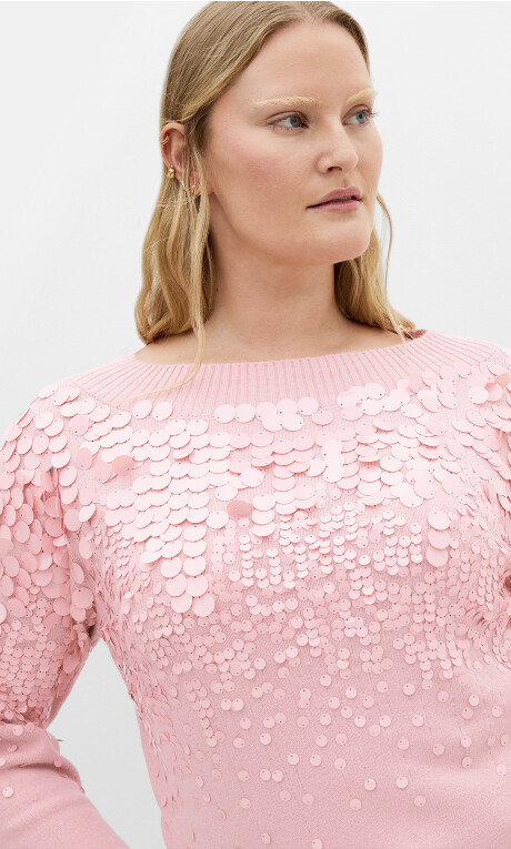 Plus Size Braylin Sequin Jumper - Blush