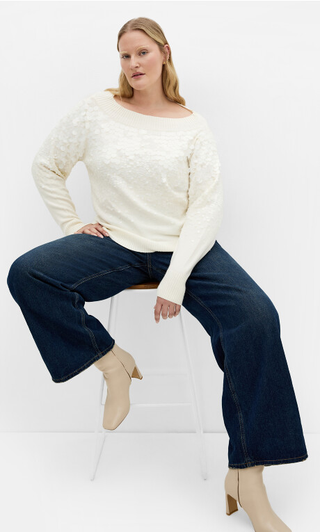 Plus Size Braylin Sequin Jumper - ivory