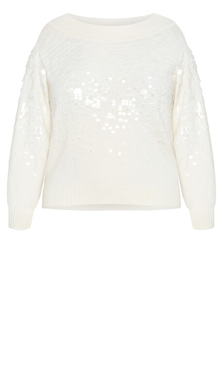 Plus Size Braylin Sequin Jumper - ivory