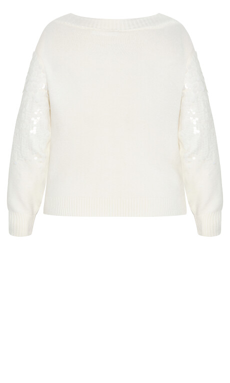 Plus Size Braylin Sequin Jumper - ivory