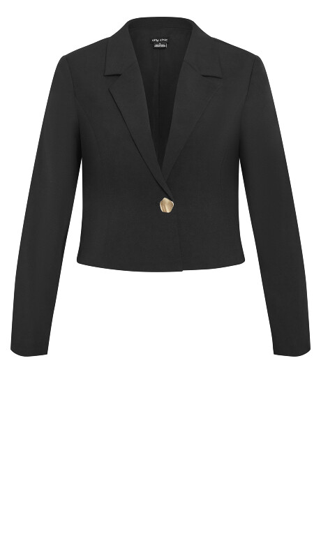 Karter Crop Jacket - black Plus Size