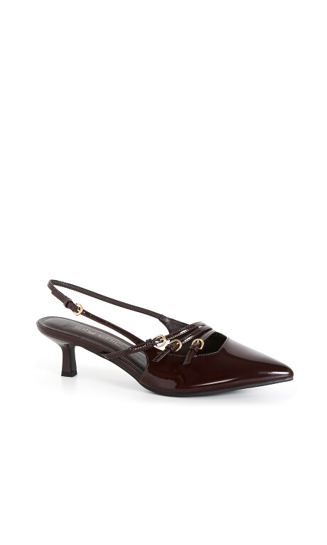 Plus Size Wide Fit Novah Heel - Chocolate