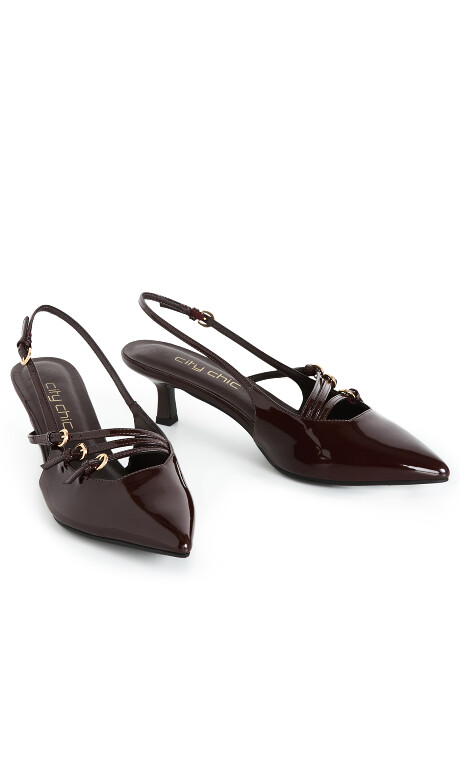Plus Size Wide Fit Novah Heel - Chocolate