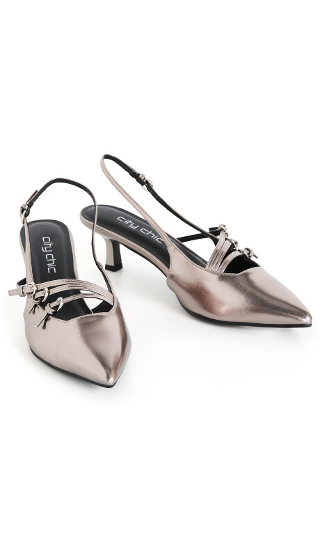 Plus Size Wide Fit Novah Heel - Pewter