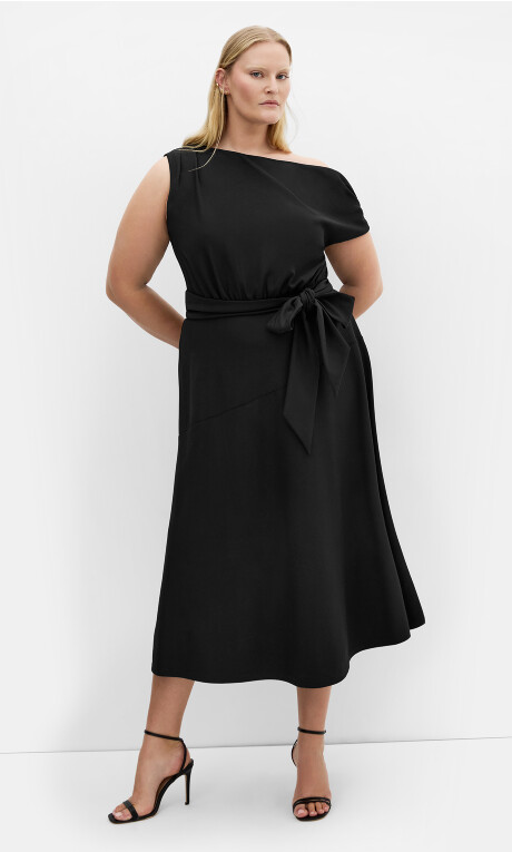 Plus Size Kate Off Shoulder Midi Dress - Black