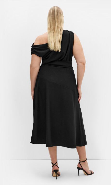 Plus Size Kate Off Shoulder Midi Dress - Black